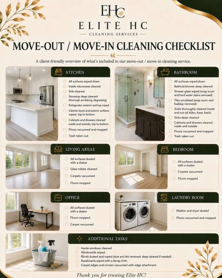 Move-In & Move-Out Cleaning Checklist