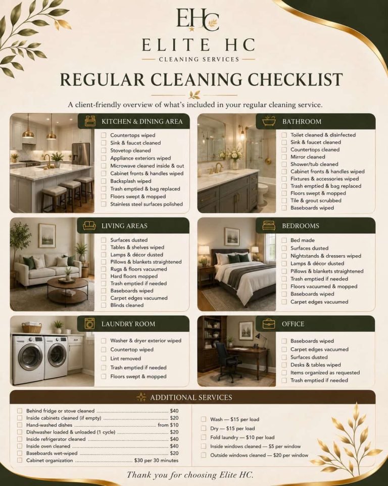 Regular Cleaning Checklist